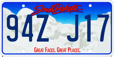 SD license plate 94ZJ17