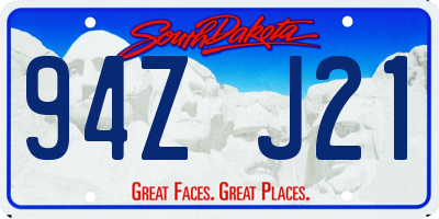 SD license plate 94ZJ21