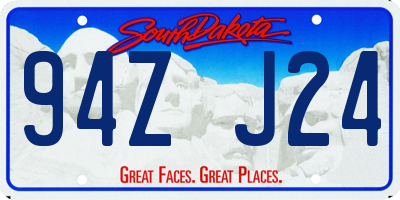SD license plate 94ZJ24