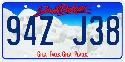 SD license plate 94ZJ38