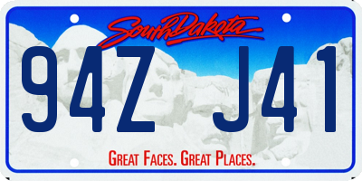 SD license plate 94ZJ41