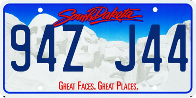 SD license plate 94ZJ44