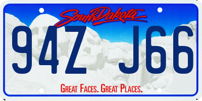 SD license plate 94ZJ66