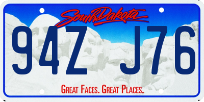 SD license plate 94ZJ76