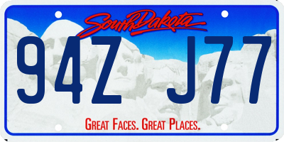 SD license plate 94ZJ77
