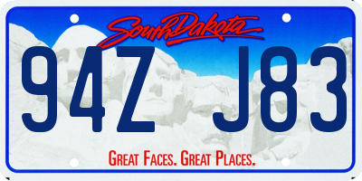 SD license plate 94ZJ83