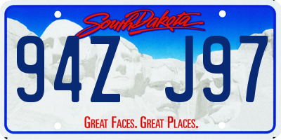 SD license plate 94ZJ97