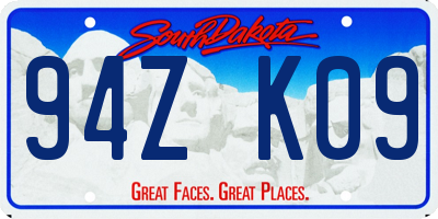 SD license plate 94ZK09