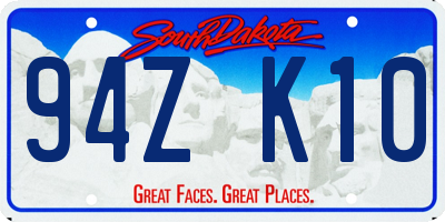 SD license plate 94ZK10