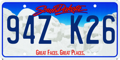 SD license plate 94ZK26