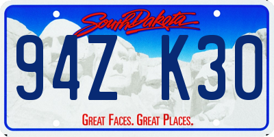 SD license plate 94ZK30