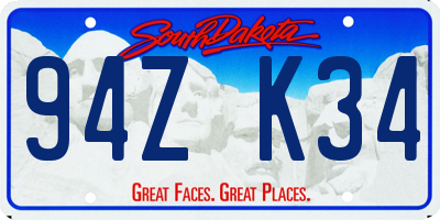 SD license plate 94ZK34
