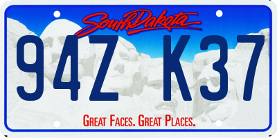 SD license plate 94ZK37