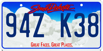 SD license plate 94ZK38