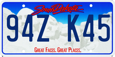 SD license plate 94ZK45