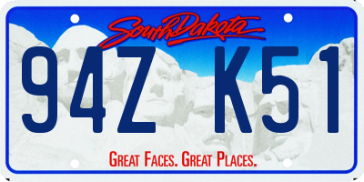 SD license plate 94ZK51