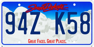 SD license plate 94ZK58