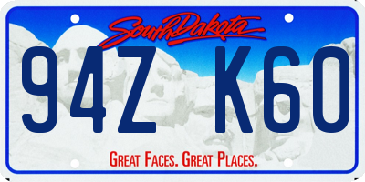 SD license plate 94ZK60