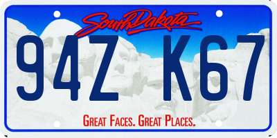 SD license plate 94ZK67