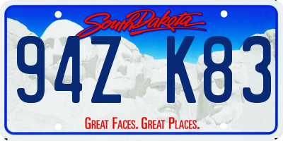 SD license plate 94ZK83
