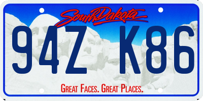 SD license plate 94ZK86