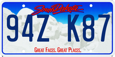 SD license plate 94ZK87