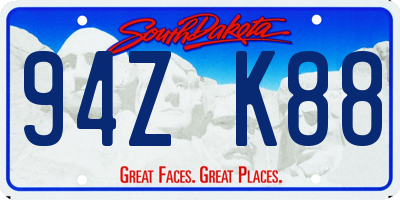 SD license plate 94ZK88