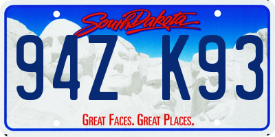 SD license plate 94ZK93