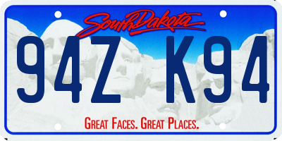 SD license plate 94ZK94