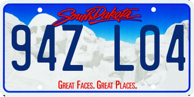 SD license plate 94ZL04
