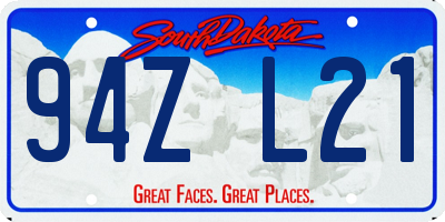 SD license plate 94ZL21