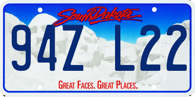 SD license plate 94ZL22