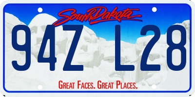 SD license plate 94ZL28