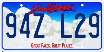 SD license plate 94ZL29