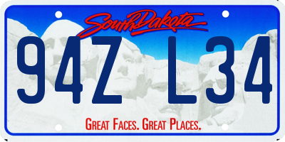SD license plate 94ZL34