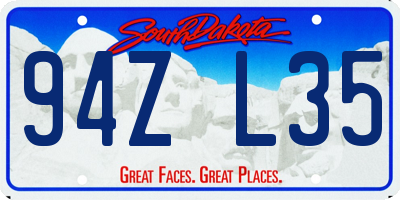 SD license plate 94ZL35