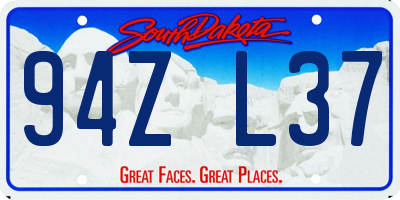 SD license plate 94ZL37