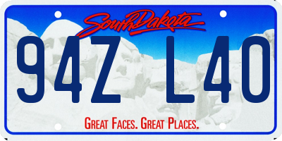 SD license plate 94ZL40