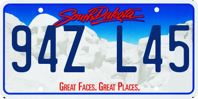 SD license plate 94ZL45