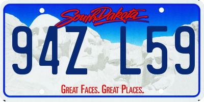 SD license plate 94ZL59