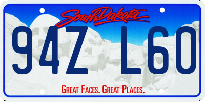 SD license plate 94ZL60