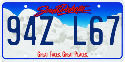 SD license plate 94ZL67