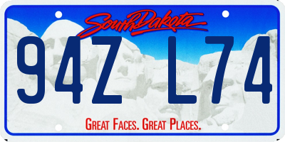 SD license plate 94ZL74
