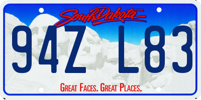 SD license plate 94ZL83