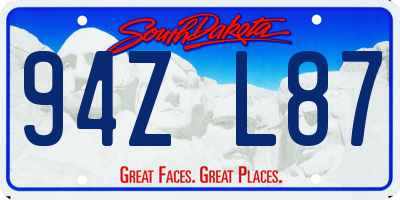 SD license plate 94ZL87