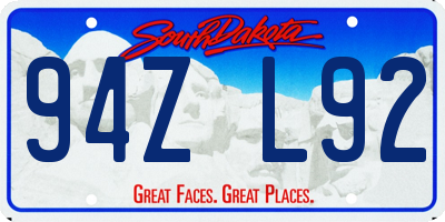 SD license plate 94ZL92