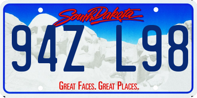 SD license plate 94ZL98