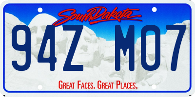 SD license plate 94ZM07