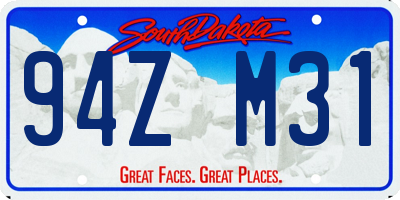 SD license plate 94ZM31