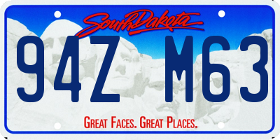SD license plate 94ZM63